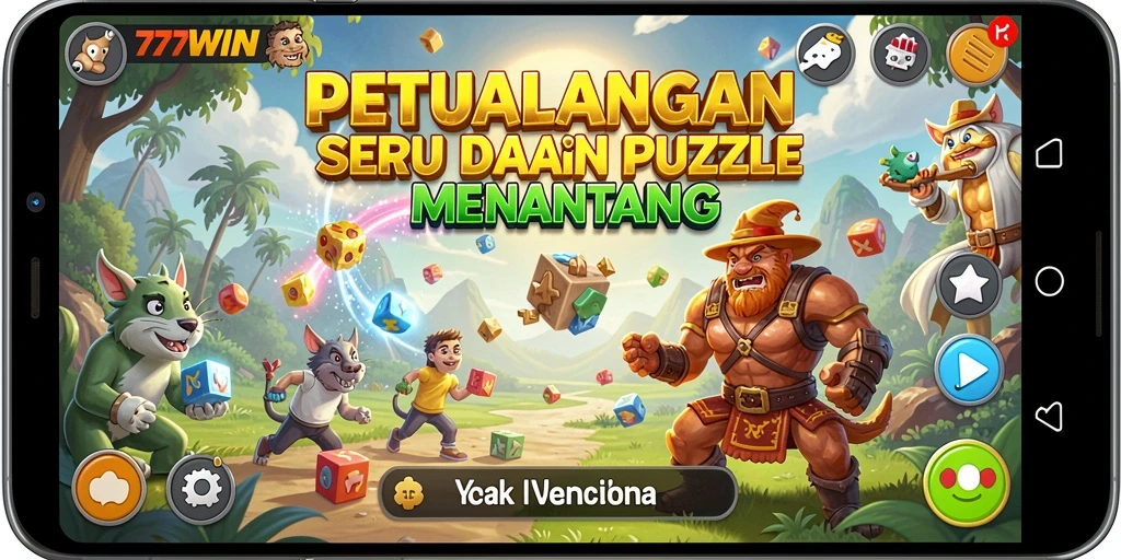 Tampilan gameplay <strong>777WIN</strong> yang menampilkan berbagai teka-teki menarik.