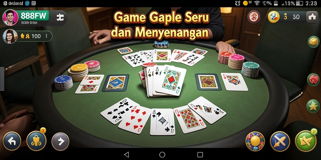 Tampilan gameplay seru dalam game Gaple 888FW.