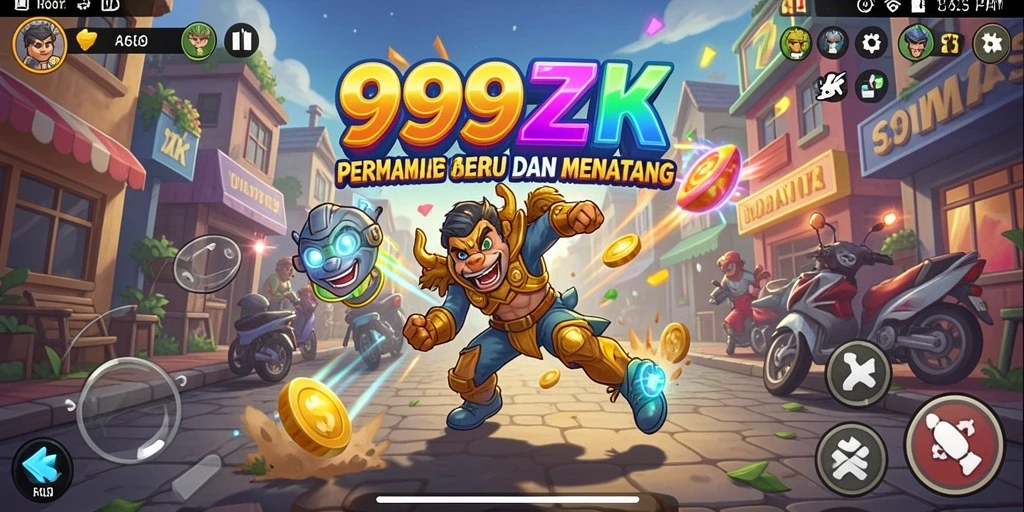 Screenshot menampilkan gameplay penuh aksi di 999ZK.