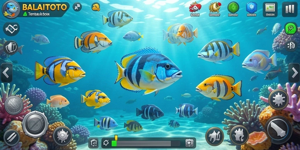 Screenshot BALAITOTO menampilkan aksi menembak ikan yang seru.