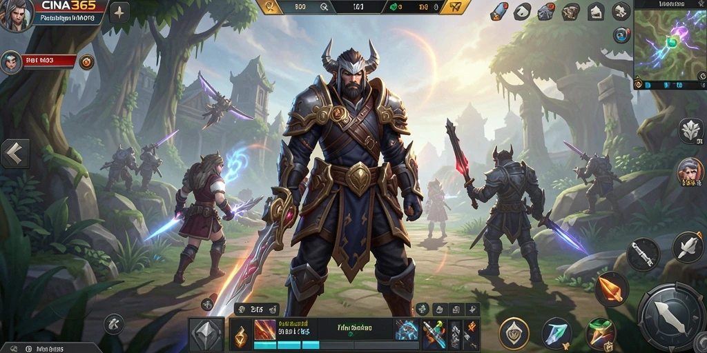 Screenshot CINA365 menunjukkan aksi seru dalam gameplay MMORPG.