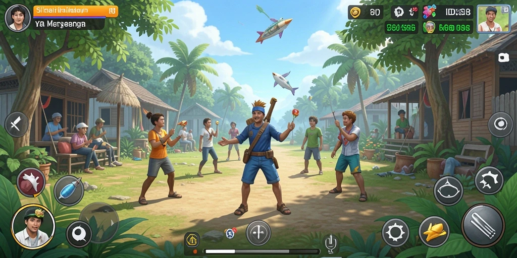 Tampilan gameplay yang menarik dalam ID098 dengan berbagai karakter dan lingkungan.