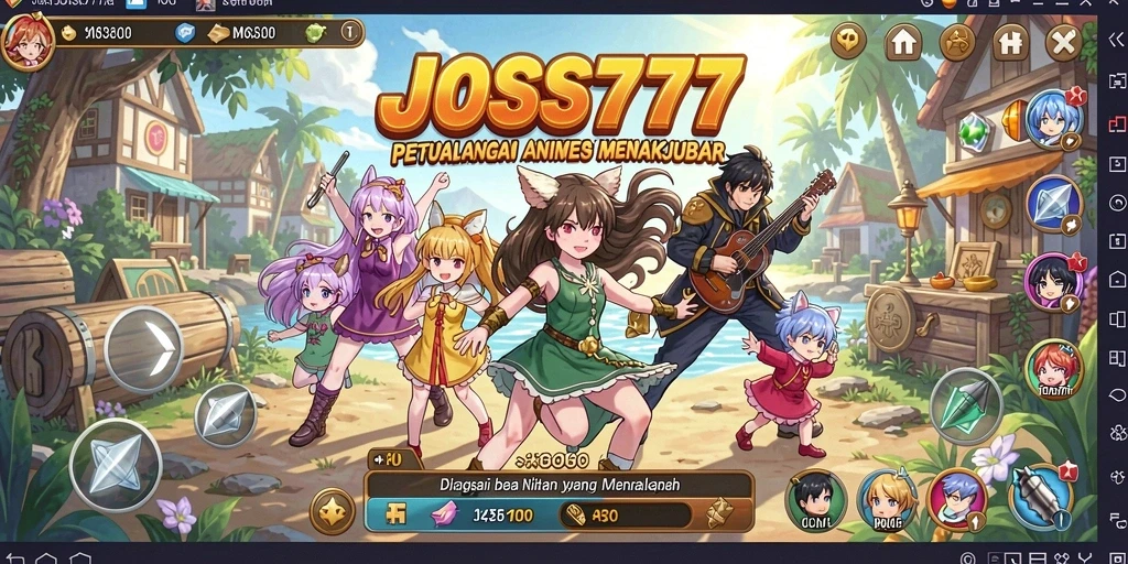Tangkapan layar <strong>JOSS777</strong> menampilkan pertarungan epik di dunia Anime.