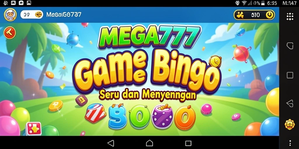 Tampilan gameplay seru dari MEGA777 Bingo yang menggembirakan.