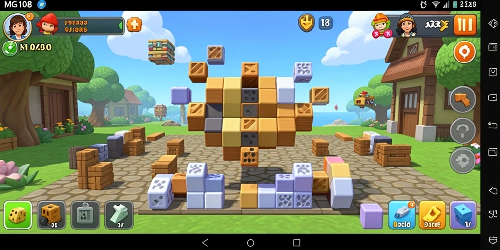 Skrinsut gameplay MG108 yang menunjukkan tantangan puzzle yang menarik.