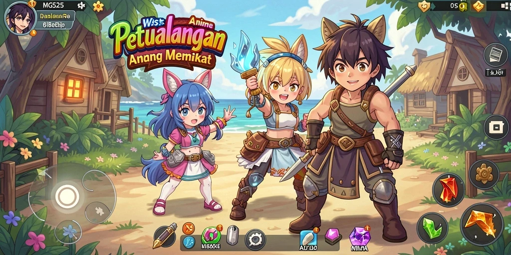 Tampilan gameplay MG525 yang memikat dengan karakter anime.