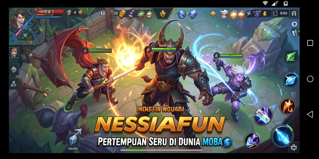 Tampilan luar biasa dari gameplay MOBA dalam NESIAFUN.