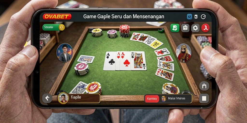 Tampilan gameplay OVABET yang mendebarkan dan penuh strategi Gaple.