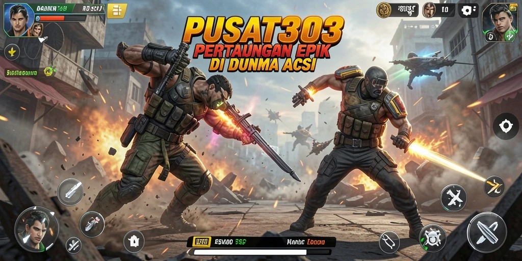 Screenshot PUSAT303 menampilkan aksi pertarungan yang intens dan grafis menawan.
