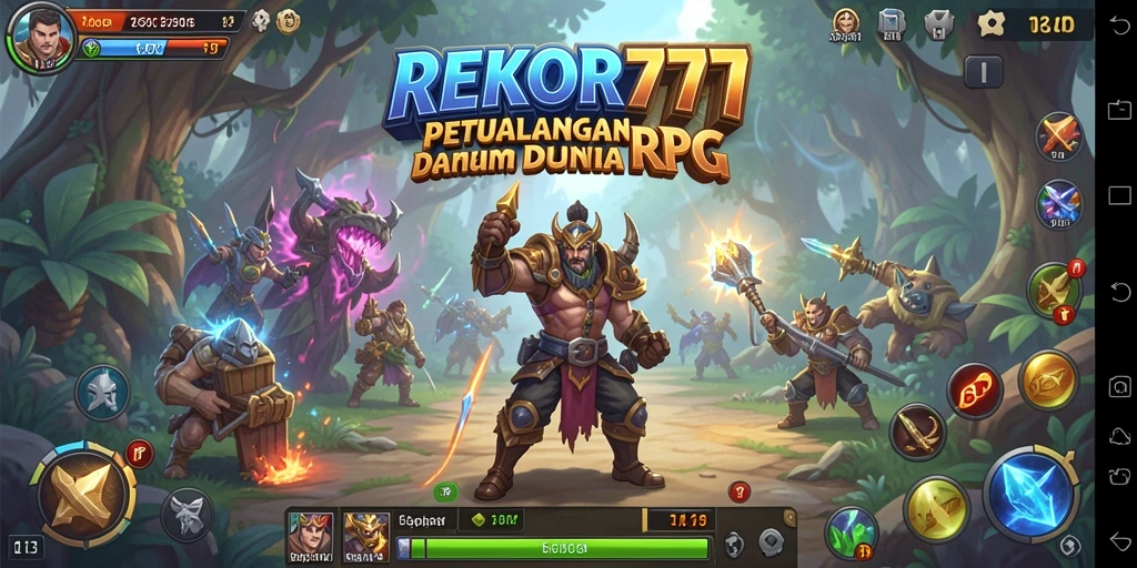 Screenshot menampilkan aksi pertempuran epik dalam REKOR777.