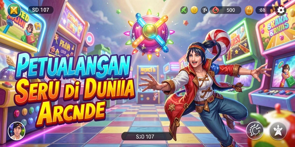 Screenshot gameplay SD107 yang menunjukkan aksi seru dalam dunia Arcade.
