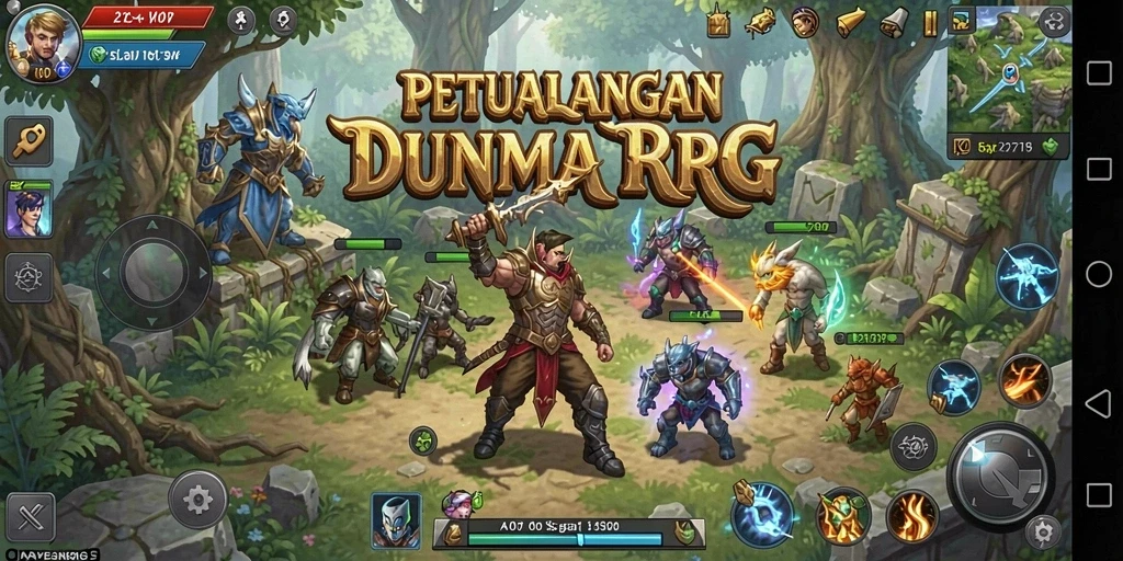 Screenshot V07 menampilkan aksi seru dalam pertarungan RPG.