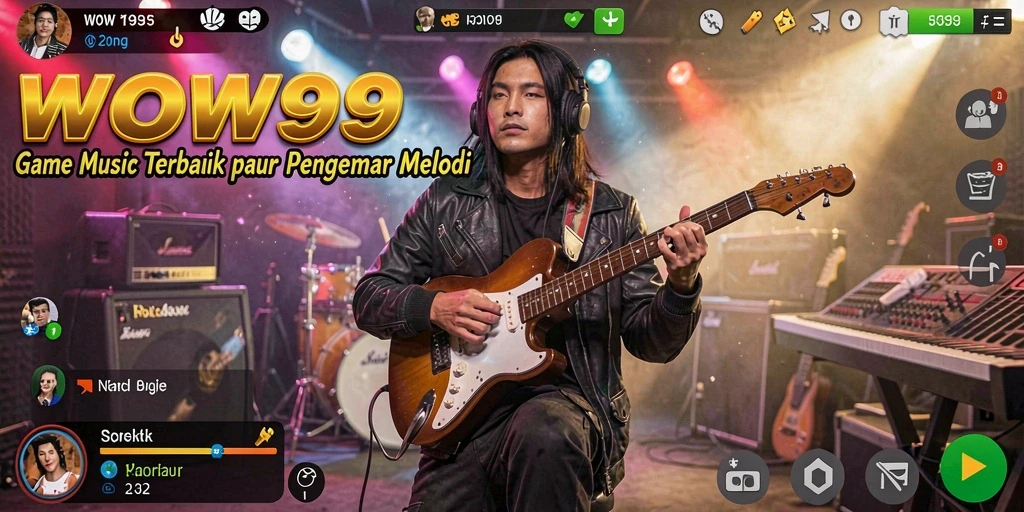 Tampilan gameplay seru dalam aplikasi musik WOW99.