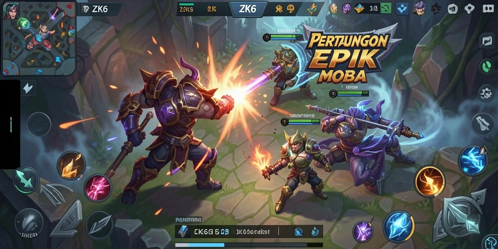 Tampilan gameplay menarik dari ZK6 dalam pertarungan MOBA.